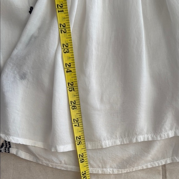 Raj Navy Blue and White Embroidered Tunic with Mandarin Collar - Picture 11 of 11